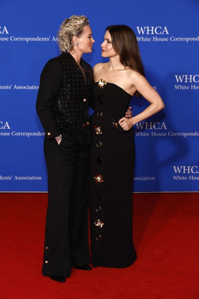 Sophia Bush and Ashlyn Harris walked their first red carpet together as a couple at the White House Correspondents' Dinner on Saturday.