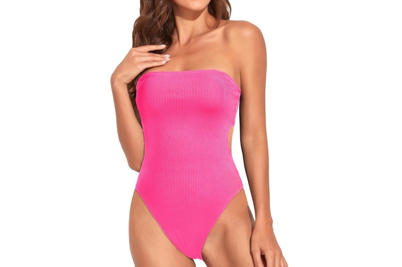 Kendall Jenner wore a strapless Saint Laurent cut-out one-piece swimsuit for the Fwrd Summer 2024 campaign. Shop cut-out and fully covered one-piece swimsuits on Amazon, Nordstrom, and J.Crew, starting at $29.