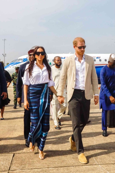 Meghan Markle wore a traditional Nigerian skirt that was gifted to her for her final day in Nigeria on May 12.