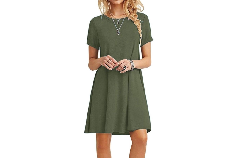 The Molerani T-shirt dress has over 19,000 five-star ratings and is a perfect balance of comfort, versatility, and practicality. It’s available on Amazon starting at $20.