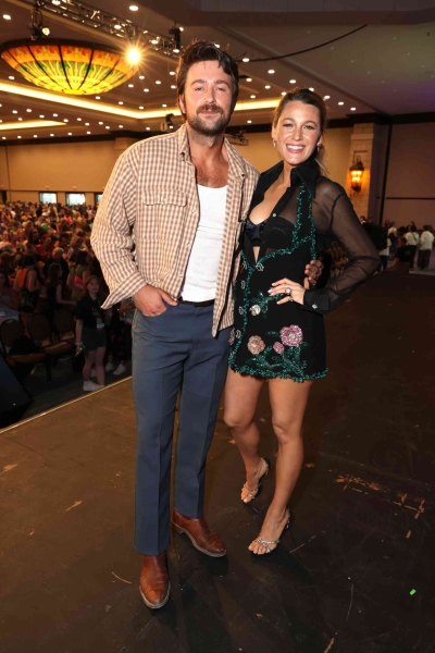 Blake Lively attended Book Bonanza in Texas over the weekend, where she wore a black sheer shirt dress that completely showed off her matching strapless bra underneath.