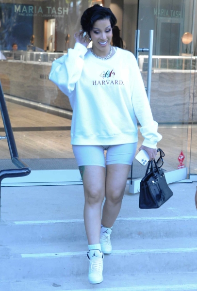 Cardi B wore a white Harvard sweatshirt with bike shorts, recreating one of Princess Diana's most memorable outfits. She even wore a short hairstyle that mimicked the princess's own hair. See the full look, here.