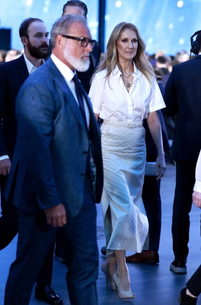 Celine Dion made a surprise appearance at the 2024 NHL Draft in Las Vegas while wearing a rule-breaking color combination. See her outfit here.