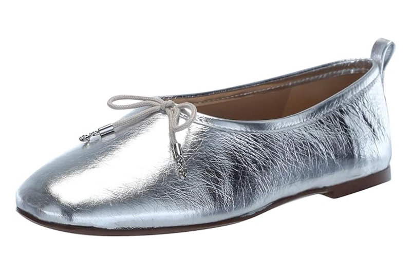 Katie Holmes wore Tory Burch silver ballet flats. Shop seven similar metallic flats and Mary Janes from Amazon, Nordstrom, Zappos, and more, starting at $28.