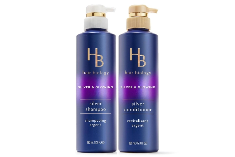 Shoppers love Hair Biology’s Silver and Glowing Shampoo and Conditioner set for managing aging, gray, and silver hair. Shop the set on Amazon for $20.