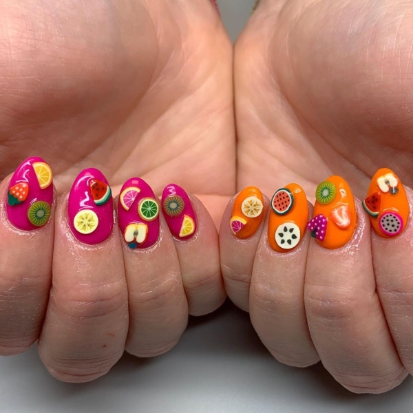 From juicy colors to more maximalist 3D creations, fruit nail designs are everywhere this season. Scroll through 25 inspirational manicures here.