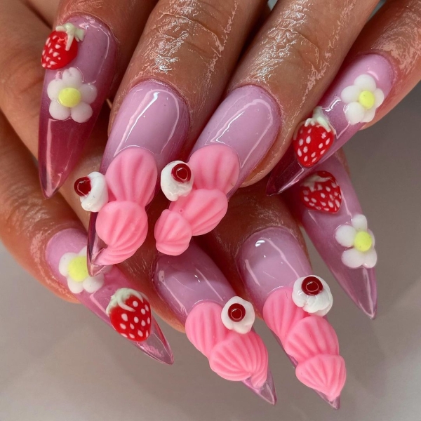 From juicy colors to more maximalist 3D creations, fruit nail designs are everywhere this season. Scroll through 25 inspirational manicures here.