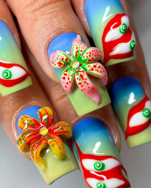 From raised petals to metallic decals, there are lots of ways to achieve 3D flower nail designs. Scroll through 16 jaw-dropping designs to inspire your next manicure.