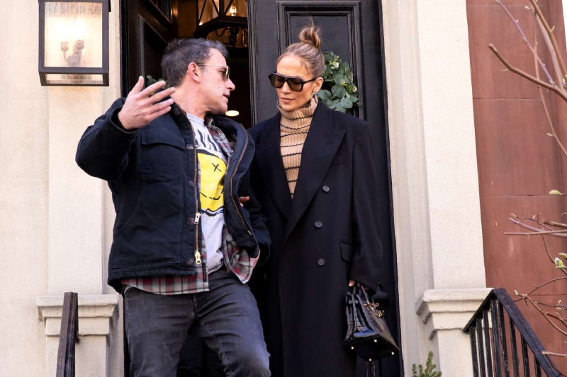 Jennifer Lopez was photographed leaving the gym in a "Jenny From the Block"-coded outfit with a "Jennifer" nameplate necklace.