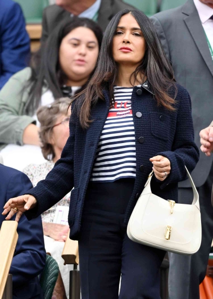 Salma Hayek attended day 7 of Wimbledon with her husband François-Henri Pinault in an outfit that was both sporty and rich. See what she wore here.