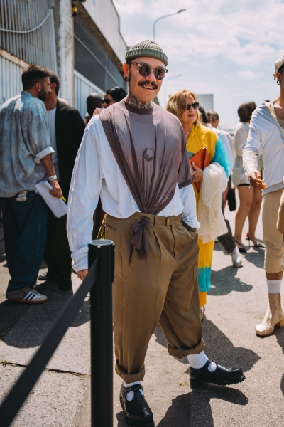 Street Style at the Spring 2025 Menswear Shows Was About the Statement Piece