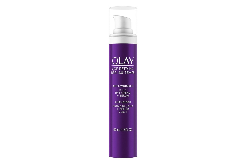 The Olay Age-Defying Anti-Wrinkle Day Cream and Serum is $15 at Amazon, where shoppers say it gives them “wrinkle-free skin” and a long-lasting “glow.” The potent anti-aging formula features dermatologist-approved ingredients.