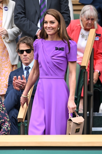 The Princess of Wales Returns to Wimbledon in Royal Purple, With Princess Charlotte in Tow