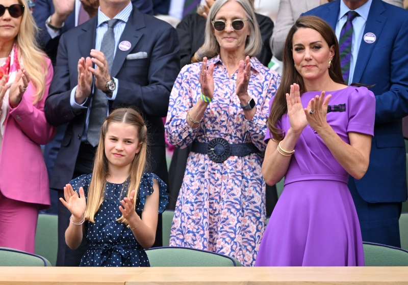 The Princess of Wales Returns to Wimbledon in Royal Purple, With Princess Charlotte in Tow