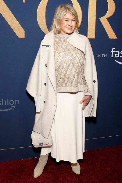 Martha Stewart wore a shimmery sweater and white slipdress to the 2024 WWD Honors in New York City. See her full holiday-ready look, here.