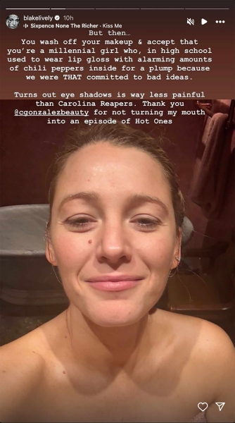 Blake Lively gave her stamp of approval to one of Gen Z's lipstick hacks. See the glam look that made her "lips look huge," here.