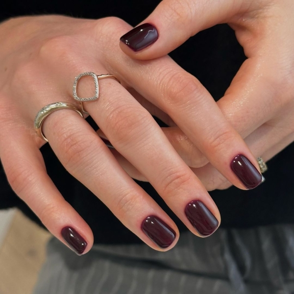 Cherry mocha is a dark and sultry shade that's inspired by deep reds and warm browns. See 15 manicures that make use of the warm hue.