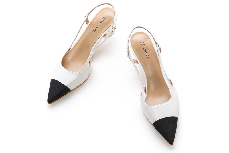 Demi Moore wore elegant black-and-white slingback kitten heels that featured a stylish cap-toe design. Shop eight lookalike styles at Nordstrom, Amazon, and more, starting at $32.