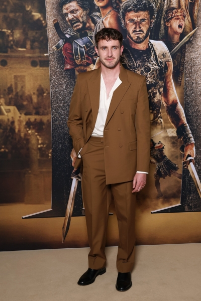 Paul Mescal Rocks a Disheveled Suit at the Gladiator Premiere