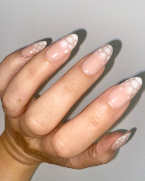 Similar to the traditional French, it features a white tip on top of a nude nail. But the shade of white is softer. See some of InStyle’s favorite takes on the vanilla French trend.