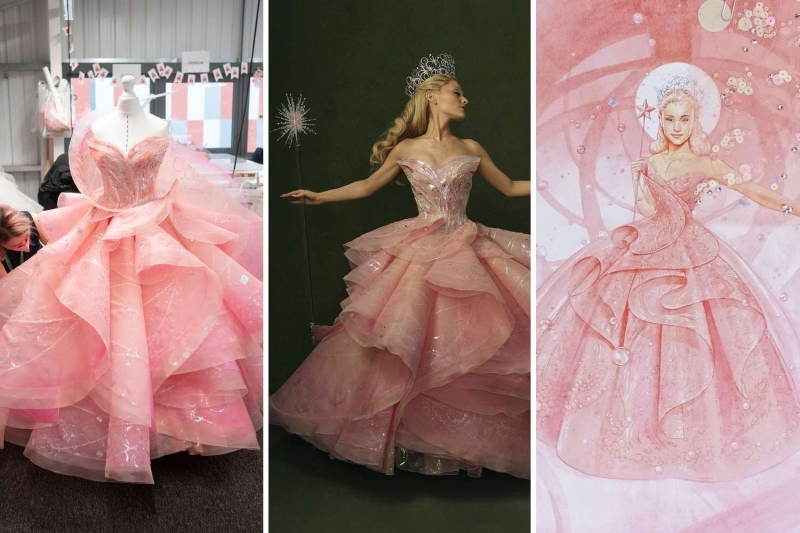 'Wicked' Costume Designer Paul Tazewell takes InStyle 'Behind the Seams' of the wardrobe for Ariana Grande as Glinda, Cynthia Erivo as Elphaba, and the rest of the cast, including that Glinda's bubble dress took 225 hours to hand-bead.