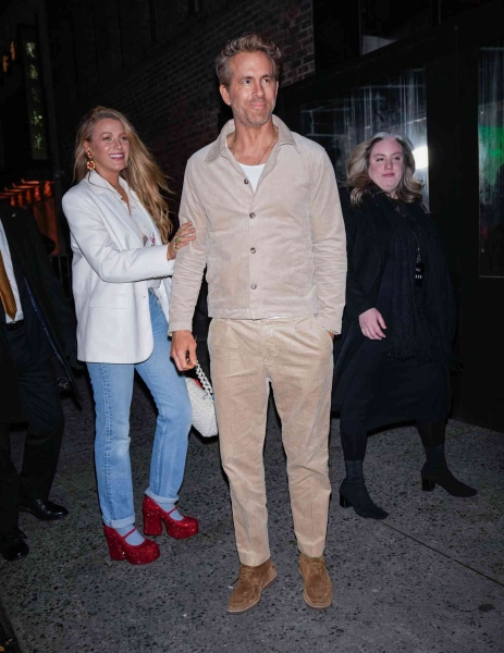 Blake Lively attended a screening of 'Wicked' in New York City with her husband, Ryan Reynolds, while wearing the ultimate 'Wizard of Oz' callback: a pair of Dorothy-coded ruby red platform heels. See her full look, here.