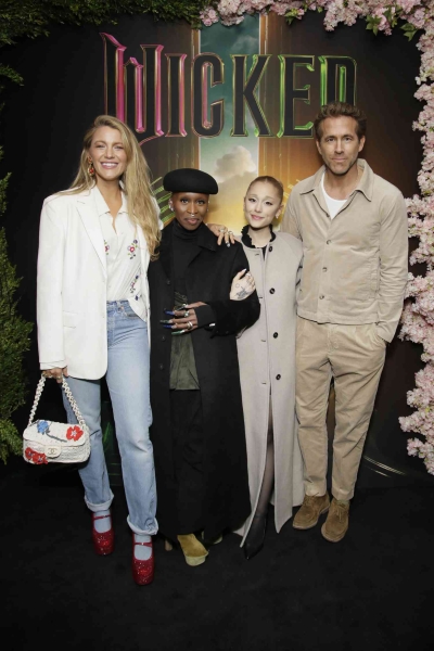 Blake Lively attended a screening of 'Wicked' in New York City with her husband, Ryan Reynolds, while wearing the ultimate 'Wizard of Oz' callback: a pair of Dorothy-coded ruby red platform heels. See her full look, here.