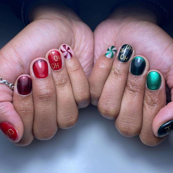 Celebrate the season with a festive manicure. Green Christmas nails run the gamut from minimalist to maximalist—there's something for everyone on the list.