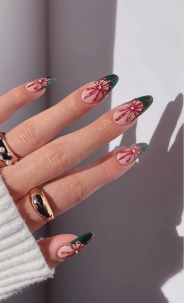 Celebrate the season with a festive manicure. Green Christmas nails run the gamut from minimalist to maximalist—there's something for everyone on the list.