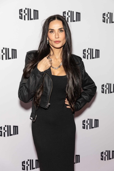 Demi Moore gave the classic black dress an edgy update with a cropped leather jacket at the San Francisco Film Awards Night. See photos of her look, here.