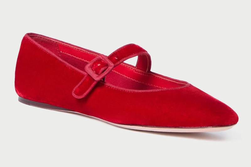 Katie Holmes wore red velvet flats while out and about in New York City, proving that the classic shoe style isn’t just practical, but perfect accessory for the holiday season. Shop seven lookalikes of her festive flats at Amazon, Nordstrom, Madewell, and more from $19.