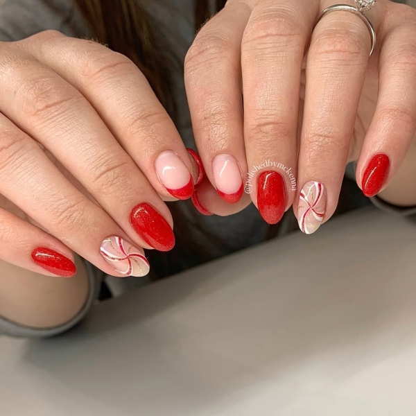 Though red, green, and glitter polishes are go-to's this time of year, a candy cane stripe is a more playful and unexpected choice. The pattern is a clear yet understated reference to the holiday.