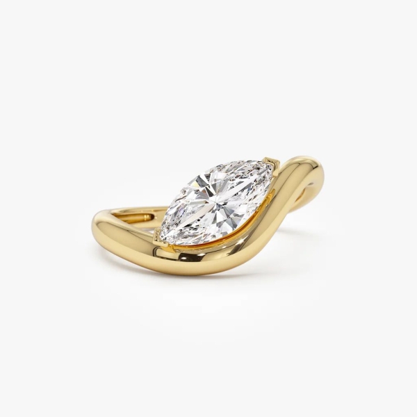 A myriad of brands have released east-west rings over the past few years, with oval, emerald, and marquise cuts dominating the market. If you want to join Zendaya's trend, here are some options for a proposal or just a really nice gift to yourself.