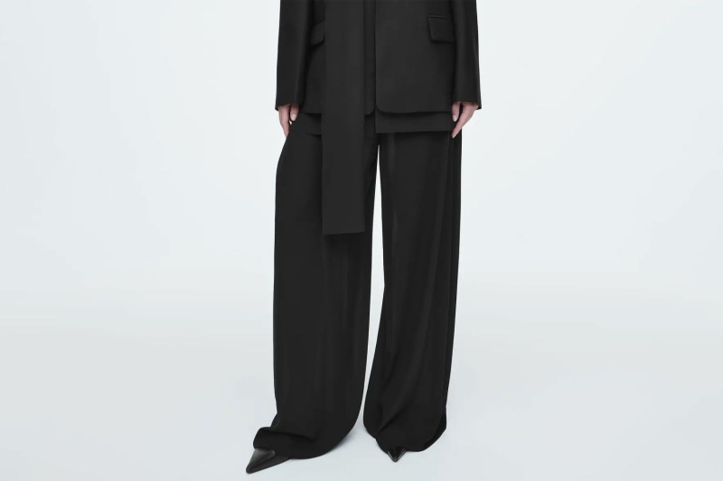 Glenn Close wore wide-leg trousers on The Drew Barrymore Show. Oversized trousers have been worn by Elle Fanning, Ayo Edebiri, Katie Holmes, and Demi Moore. Shop the comfy-chic trend starting at $35.