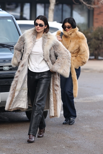 Kendall Jenner, Kylie Jenner, Hailey Bieber, and Mariah Carey Bring the Furry Coat Brigade to Aspen