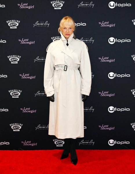 Pamela Anderson appeared at a screening of her film 'The Last Showgirl' wearing a look that can only be described as film noir detective-core.