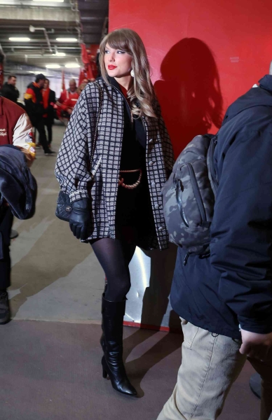 Taylor Swift stunned in head-to-toe Chanel to cheer on Travis Kelce at the Kansas City Chiefs vs. Houston Texans playoff game on Saturday, January 18, 2025.