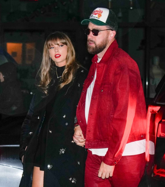 Taylor Swift wore a 'Reputation'-inspired outfit as she stepped out for dinner with her parents on January 17 ahead of her expected appearance at Travis Kelce's January 18 Chiefs game. See the edgy look, here.