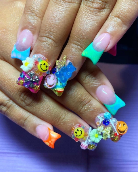 The early aughts were full of iconic beauty trends. In the nail art arena, square French manicures reigned supreme, alongside duck-shaped nails, animal prints and tattoo-inspired designs.